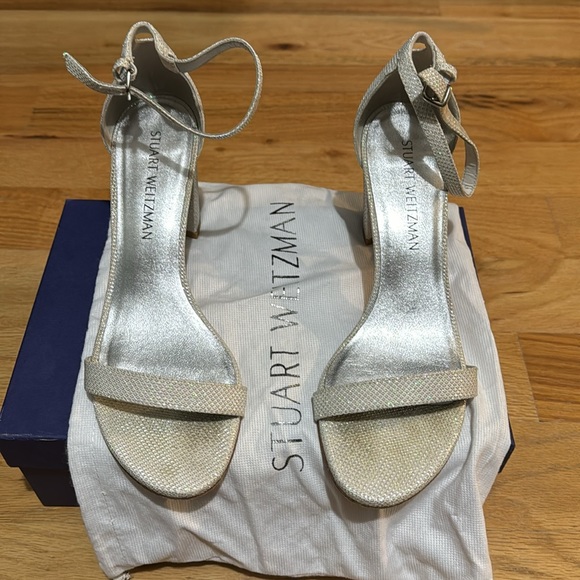 Stuart Weitzman BRNEARLYNUDE ARGENTO NOIR WOMENS SIZE 8 - Picture 8 of 8